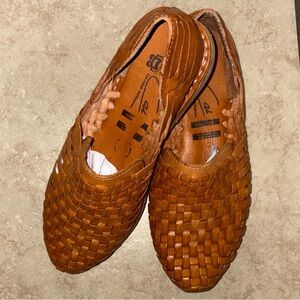 Women’s Woven Slip-On Loafers in Cognac Brown